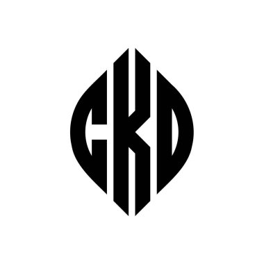 Çember ve elips şekilli CKD daire harf logosu tasarımı. Tipografik biçimli CKD elips harfleri. Üç baş harf daire şeklinde bir logo oluşturuyor. CKD Çember Amblemi Soyut Monogram Harf İşaretleyici Vektörü.