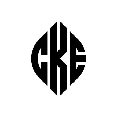 Çember ve elips şekilli CKE daire harf logosu tasarımı. Typographic tarzında CKE elips harfleri. Üç baş harf daire şeklinde bir logo oluşturuyor. CKE Çemberi Amblemi Soyut Monogram Harf İşaretleyici Vektörü.