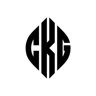 Çember ve elips şekilli CKG daire harf logosu tasarımı. Tipografik biçimli CKG elips harfleri. Üç baş harf daire şeklinde bir logo oluşturuyor. CKG Çember Amblemi Soyut Monogram Harf İşaretleyici Vektörü.
