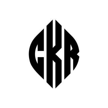 Çember ve elips şekilli CKR daire harf logosu tasarımı. Tipografik biçimli CKR elips harfleri. Üç baş harf daire şeklinde bir logo oluşturuyor. CKR Çember Amblemi Soyut Monogram Harf İşaretleyici Vektörü.