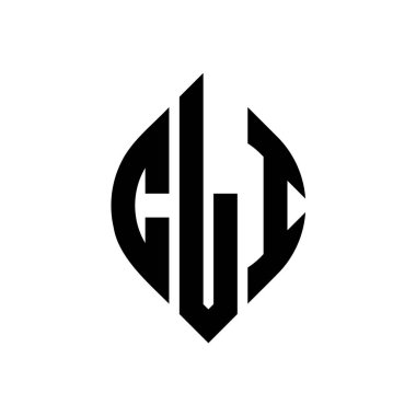 Çember ve elips şekilli CLI daire harf logosu tasarımı. CLI elips harfleri tipografik tarzda. Üç baş harf daire şeklinde bir logo oluşturuyor. CLI Çember Amblemi Soyut Monogram Harf İşaretleyici Vektörü.