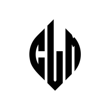 Çember ve elips şekilli CLM daire harf logosu tasarımı. Tipografik biçimli CLM elips harfleri. Üç baş harf daire şeklinde bir logo oluşturuyor. CLM Çember Amblemi Soyut Monogram Harf İşaretleyici Vektörü.