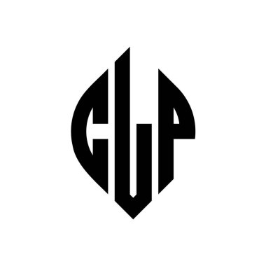 Çember ve elips şekilli CLP daire harf logosu tasarımı. Tipografik biçimli CLP elips harfleri. Üç baş harf daire şeklinde bir logo oluşturuyor. CLP Çember Amblemi Soyut Monogram Harf İşaretleyici Vektörü.