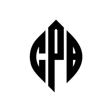 Çember ve elips şekilli CPB daire harf logosu tasarımı. Tipografik biçimli CPB elips harfleri. Üç baş harf daire şeklinde bir logo oluşturuyor. CPB Çember Amblemi Soyut Monogram Harf İşaretleyici Vektörü.