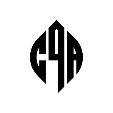Çember ve elips şekilli CQA daire harf logosu tasarımı. Tipografik biçimli CQA elips harfleri. Üç baş harf daire şeklinde bir logo oluşturuyor. CQA Çember Amblemi Soyut Monogram Harf İşaretleyici Vektörü.