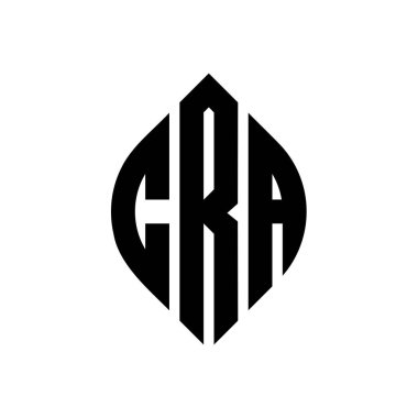 Çember ve elips şekilli CRA daire harf logosu tasarımı. Typographic tarzında CRA elips harfleri. Üç baş harf daire şeklinde bir logo oluşturuyor. CRA Çemberi Amblemi Soyut Monogram Harf İşaretleme Vektörü.