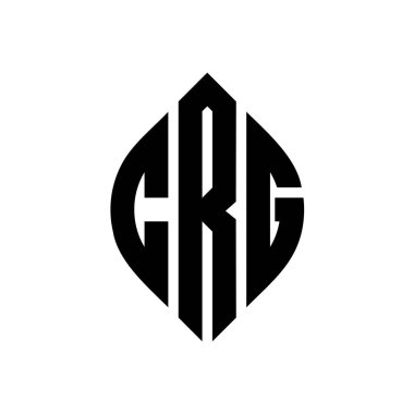 Çember ve elips şekilli CRG daire harf logosu tasarımı. Tipografik biçimli CRG elips harfleri. Üç baş harf daire şeklinde bir logo oluşturuyor. CRG Çember Amblemi Soyut Monogram Harf İşaretleyici Vektörü.