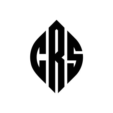 Çember ve elips şekilli CRS daire harf logosu tasarımı. Tipografik şekilli CRS elips harfleri. Üç baş harf daire şeklinde bir logo oluşturuyor. CRS Çemberi Amblemi Soyut Monogram Harf İşaretleme Vektörü.