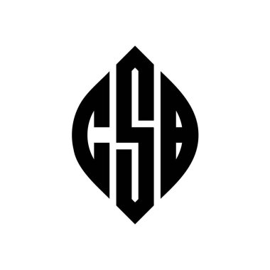 Çember ve elips şekilli CSB daire harf logosu tasarımı. Typographic tarzında CSB elips harfleri. Üç baş harf daire şeklinde bir logo oluşturuyor. CSB Çember Amblemi Soyut Monogram Harf İşaretleyici Vektörü.