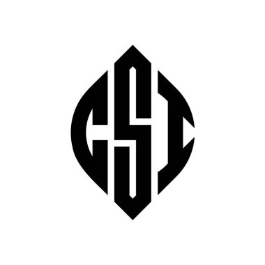 Çember ve elips şekilli CSI daire harf logosu tasarımı. Typographic tarzında CSI elips harfleri. Üç baş harf daire şeklinde bir logo oluşturuyor. CSI Çemberi Amblemi Soyut Monogram Harf İşaretleyici Vektörü.