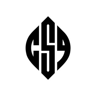 Çember ve elips şekilli CSQ daire harf logosu tasarımı. Typographic tarzında CSQ elips harfleri. Üç baş harf daire şeklinde bir logo oluşturuyor. CSQ Çemberi Amblemi Soyut Monogram Harf İşaretleyici Vektörü.
