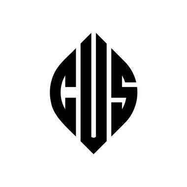Çember ve elips şekilli CUS daire harf logosu tasarımı. CUS elips harfleri tipografik tarzda. Üç baş harf daire şeklinde bir logo oluşturuyor. CUS Çemberi Amblemi Soyut Monogram Harf İşaretleme Vektörü.