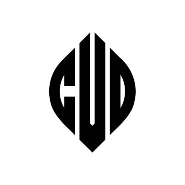 Çember ve elips şekilli CVD daire harf logosu tasarımı. Tipografik biçimli CVD elips harfleri. Üç baş harf daire şeklinde bir logo oluşturuyor. CVD Çember Amblemi Soyut Monogram Harf İşaretleyici Vektörü.