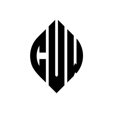 Çember ve elips şekilli CVW daire harf logosu tasarımı. Tipografik biçimli CVW elips harfleri. Üç baş harf daire şeklinde bir logo oluşturuyor. CVW Çember Amblemi Soyut Monogram Harf İşaretleyici Vektörü.