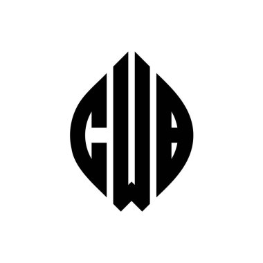 Çember ve elips şekilli CWB daire harf logosu tasarımı. Tipografik biçimli CWB elips harfleri. Üç baş harf daire şeklinde bir logo oluşturuyor. CWB Çember Amblemi Soyut Monogram Harf İşaretleyici Vektörü.