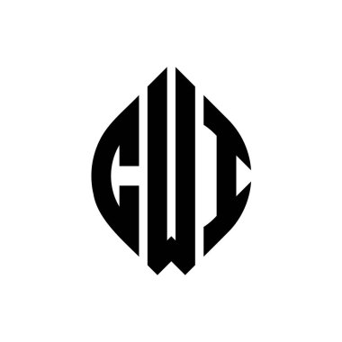 Çember ve elips şekilli CWI yuvarlak harf logosu tasarımı. Tipografik tarzda CWI elips harfleri. Üç baş harf daire şeklinde bir logo oluşturuyor. CWI Çember Amblemi Soyut Monogram Harf İşaretleyici Vektörü.