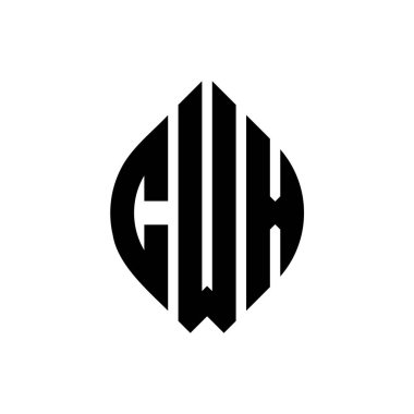 Çember ve elips şekilli CWX daire harf logosu tasarımı. Tipografik biçimli CWX elips harfleri. Üç baş harf daire şeklinde bir logo oluşturuyor. CWX Çember Amblemi Soyut Monogram Harf İşaretleyici Vektörü.