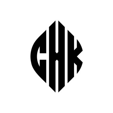 Çember ve elips şekilli CXK daire harf logosu tasarımı. Tipografik biçimli CXK elips harfleri. Üç baş harf daire şeklinde bir logo oluşturuyor. CXK Çember Amblemi Soyut Monogram Harf İşaretleyici Vektörü.