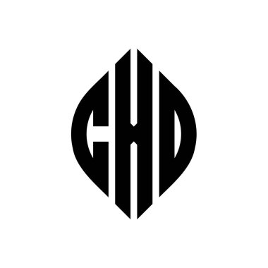 Çember ve elips şekilli CXO daire harf logosu tasarımı. Tipografik biçimli CXO elips harfleri. Üç baş harf daire şeklinde bir logo oluşturuyor. CXO Çember Amblemi Soyut Monogram Harf İşaretleyici Vektörü.