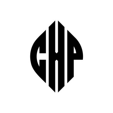 Çember ve elips şekilli CXP daire harf logosu tasarımı. Tipografik biçimli CXP elips harfleri. Üç baş harf daire şeklinde bir logo oluşturuyor. CXP Çember Amblemi Soyut Monogram Harf İşaretleyici Vektörü.