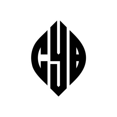 Çember ve elips şekilli CYB daire harf logosu tasarımı. CYB elips harfleri tipografik tarzda. Üç baş harf daire şeklinde bir logo oluşturuyor. CYB Çember Amblemi Soyut Monogram Harf İşaretleyici Vektörü.