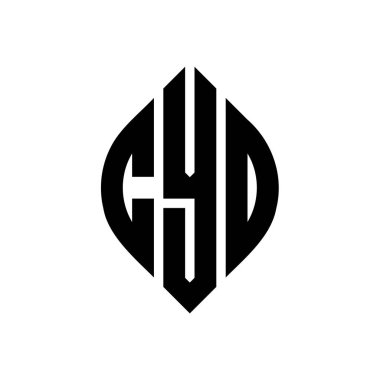 Çember ve elips şekilli CYD daire harf logosu tasarımı. Tipografik biçimli CYD elips harfleri. Üç baş harf daire şeklinde bir logo oluşturuyor. CYD Çember Amblemi Soyut Monogram Harf İşaretleyici Vektörü.