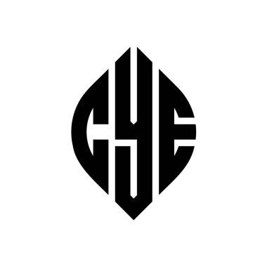 Çember ve elips şekilli CYE daire harf logosu tasarımı. CYE elips harfleri tipografik tarzda. Üç baş harf daire şeklinde bir logo oluşturuyor. CYE Çember Amblemi Soyut Monogram Harf İşaretleyici Vektörü.