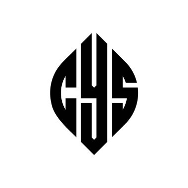 Çember ve elips şekilli CYS daire şeklinde harf logosu tasarımı. Tipografik biçimli CYS elips harfleri. Üç baş harf daire şeklinde bir logo oluşturuyor. CYS Çemberi Amblemi Soyut Monogram Harf İşaretleyici Vektörü.