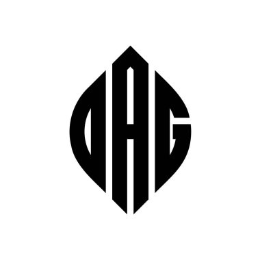 DAG daire harf logosu dizaynı. Çember ve elips şeklinde. DAG elips harfleri tipografik tarzda. Üç baş harf daire şeklinde bir logo oluşturuyor. DAG Çemberi Amblemi Soyut Monogram Harf İşaretleme Vektörü.
