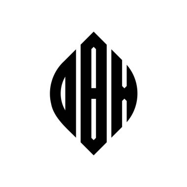 Daire ve elips şekilli DBX daire harf logosu tasarımı. Tipografik biçimli DBX elips harfleri. Üç baş harf daire şeklinde bir logo oluşturuyor. DBX Çember Amblemi Soyut Monogram Harf İşaretleyici Vektörü.