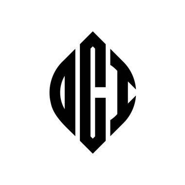Daire ve elips şekilli DCI daire harf logosu tasarımı. DCI elips harfleri tipografik tarzda. Üç baş harf daire şeklinde bir logo oluşturuyor. DCI Çember Amblemi Soyut Monogram Harf İşaretleyici Vektörü.