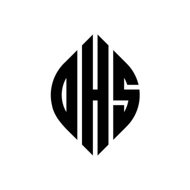 Daire ve elips şekilli DHS daire harf logosu tasarımı. DHS elips harfleri tipografik tarzda. Üç baş harf daire şeklinde bir logo oluşturuyor. DHS Çember Amblemi Soyut Monogram Harf İşaretleyici Vektörü.
