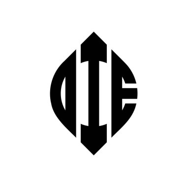 Daire şeklinde ve elips şeklinde bir logo dizaynı. Tipografik şekilli elips harfler. Üç baş harf daire şeklinde bir logo oluşturuyor. Ölüm Çemberi Amblemi Soyut Monogram Harf İşaretleme Vektörü.