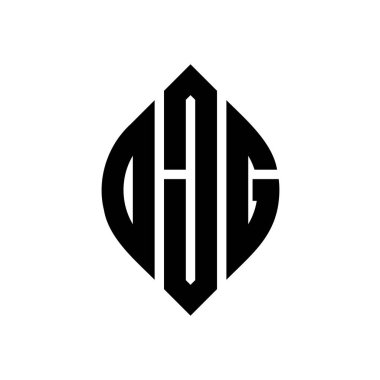 Daire ve elips şekilli DJG daire harf logosu tasarımı. Tipografik biçimli DJG elips harfleri. Üç baş harf daire şeklinde bir logo oluşturuyor. DJG Çember Amblemi Soyut Monogram Harf İşaretleyici Vektörü.