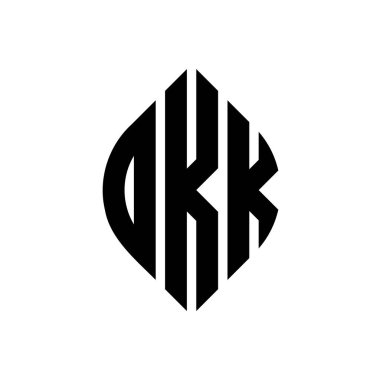 Daire ve elips şekilli DKK daire harf logosu tasarımı. DKK elips harfleri tipografik tarzda. Üç baş harf daire şeklinde bir logo oluşturuyor. DKK Çember Amblemi Soyut Monogram Harf İşaretleme Vektörü.