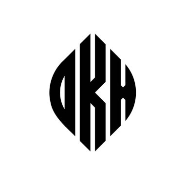 Daire ve elips şekilli DKX daire harf logosu tasarımı. Tipografik biçimli DKX elips harfleri. Üç baş harf daire şeklinde bir logo oluşturuyor. DKX Çember Amblemi Soyut Monogram Harf İşaretleyici Vektörü.