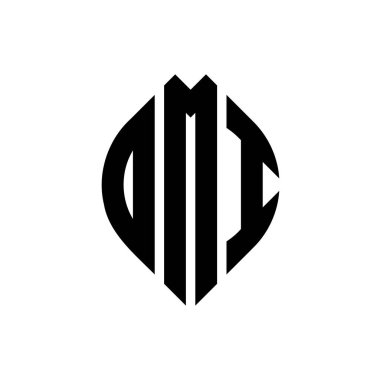 Daire şeklinde ve elips şekilli DMI daire harf logosu tasarımı. DMI elips harfleri tipografik tarzda. Üç baş harf daire şeklinde bir logo oluşturuyor. DMI Çemberi Amblemi Soyut Monogram Harf İşaretleyici Vektörü.