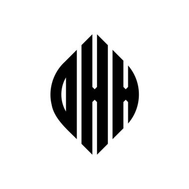 Daire ve elips şekilli DXX daire harf logosu tasarımı. Tipografik biçimli DXX elips harfleri. Üç baş harf daire şeklinde bir logo oluşturuyor. DXX Çember Amblemi Soyut Monogram Harf İşaretleyici Vektörü.