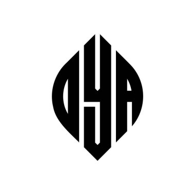 Daire şeklinde ve elips şekilli DYA daire harfli logo tasarımı. DYA elips harfleri tipografik tarzda. Üç baş harf daire şeklinde bir logo oluşturuyor. DYA Çember Amblemi Soyut Monogram Harf İşaretleyici Vektörü.