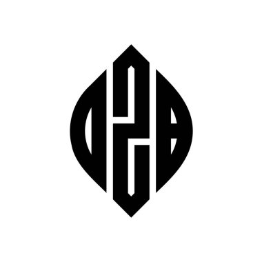 Daire ve elips şekilli DZB daire harf logosu tasarımı. Tipografik biçimli DZB elips harfleri. Üç baş harf daire şeklinde bir logo oluşturuyor. DZB Çember Amblemi Soyut Monogram Harf İşaretleyici Vektörü.