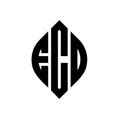 Çember ve elips şekilli ECD daire harf logosu tasarımı. Tipografik biçimli ECD elips harfleri. Üç baş harf daire şeklinde bir logo oluşturuyor. ECD Çemberi Amblemi Soyut Monogram Harf İşaretleyici Vektörü.