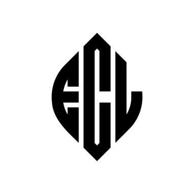 Çember ve elips şekilli ECL daire harf logosu tasarımı. ECL elips harfleri tipografik tarzda. Üç baş harf daire şeklinde bir logo oluşturuyor. ECL Çember Amblemi Soyut Monogram Harf İşaretleyici Vektörü.
