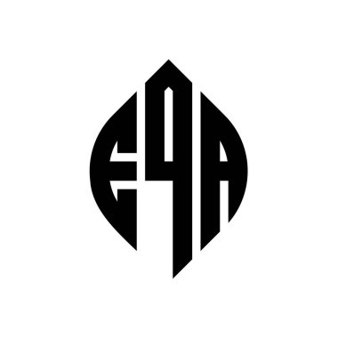 Çember ve elips şekilli EQA daire harf logosu tasarımı. EQA elips harfleri tipografik tarzda. Üç baş harf daire şeklinde bir logo oluşturuyor. EQA Çember Amblemi Soyut Monogram Harf İşaretleyici Vektörü.