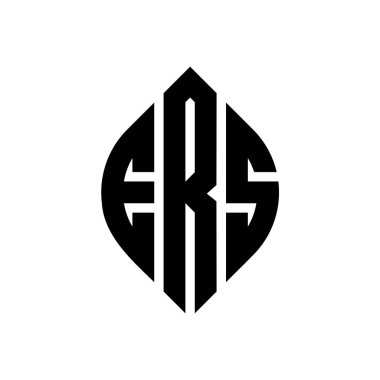 ERS daire harf logosu dizaynı daire ve elips şeklinde. ERS elips harfleri tipografik tarzda. Üç baş harf daire şeklinde bir logo oluşturuyor. ERS Çember Amblemi Soyut Monogram Harf İşaretleme Vektörü.