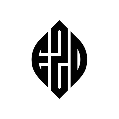 Çember ve elips şekilli EZD daire harf logosu tasarımı. Typographic tarzında EZD elips harfleri. Üç baş harf daire şeklinde bir logo oluşturuyor. EZD Çember Amblemi Soyut Monogram Harf İşaretleyici Vektörü.