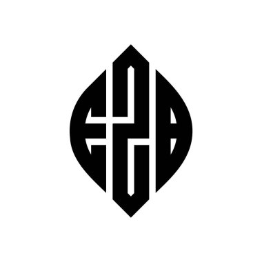 Çember ve elips şekilli EZB daire harf logosu tasarımı. Tipografik biçimli EZB elips harfleri. Üç baş harf daire şeklinde bir logo oluşturuyor. EZB Çember Amblemi Soyut Monogram Harf İşaretleyici Vektörü.