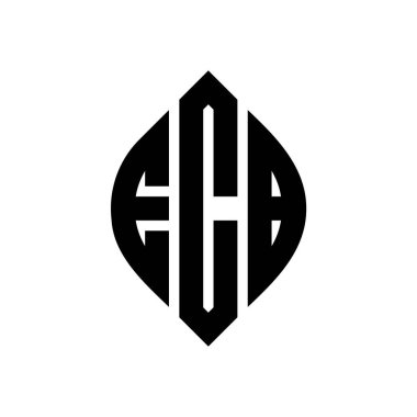 Çember ve elips şekilli ECB daire harf logosu tasarımı. ECB elips harfleri tipografik tarzda. Üç baş harf daire şeklinde bir logo oluşturuyor. ECB Çember Amblemi Soyut Monogram Harf İşaretleyici Vektörü.