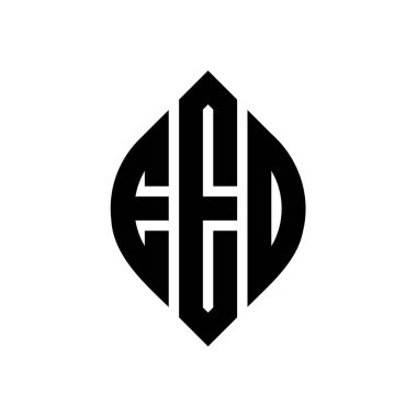 Çember ve elips şekilli EED daire harf logosu tasarımı. EED elips harfleri tipografik tarzda. Üç baş harf daire şeklinde bir logo oluşturuyor. EED Çember Amblemi Soyut Monogram Harf İşaretleme Vektörü.