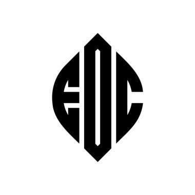 Çember ve elips şekilli EOC daire harf logosu tasarımı. Tipografik biçimli EOC elips harfleri. Üç baş harf daire şeklinde bir logo oluşturuyor. EOC Çember Amblemi Soyut Monogram Harf İşaretleyici Vektörü.