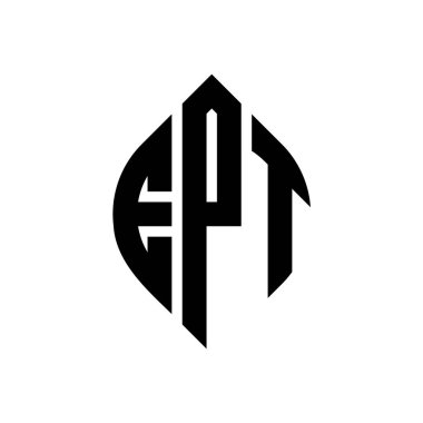 Çember ve elips şekilli EPT daire harf logosu tasarımı. EPT elips harfleri tipografik tarzda. Üç baş harf daire şeklinde bir logo oluşturuyor. EPT Çember Amblemi Soyut Monogram Harf İşaretleyici Vektörü.